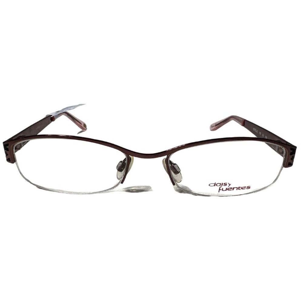 Daisy Fuentes Eyeglass Frame Estelle 118 Pink Metal Camo Half Rim 51-18-135 RL18